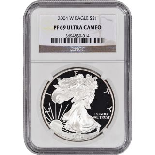2004 - W American Silver Eagle Proof - Ngc Pf69 Ucam photo