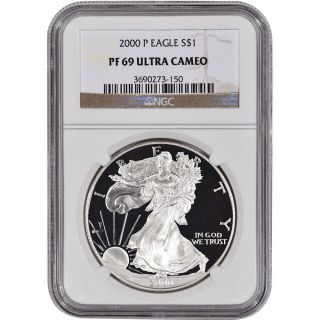 2000 - P American Silver Eagle Proof - Ngc Pf69 Ucam photo