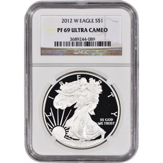 2012 - W American Silver Eagle Proof - Ngc Pf69 Ucam photo