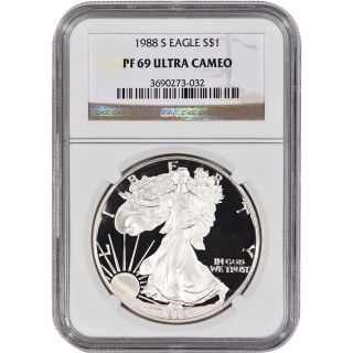 1988 - S American Silver Eagle Proof - Ngc Pf69 Ucam photo