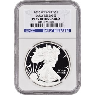 2010 - W American Silver Eagle Proof - Ngc Pf69 Ucam - Early Releases photo