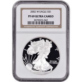 2002 - W American Silver Eagle Proof - Ngc Pf69 Ucam photo