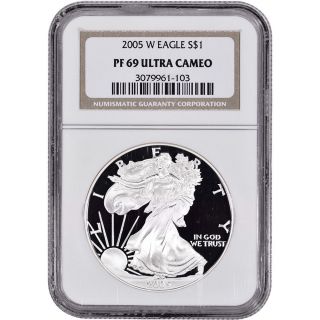 2005 - W American Silver Eagle Proof - Ngc Pf69 Ucam photo