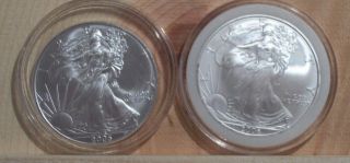 2005 & 2006 Uncirculated Silver Eagle Dollars photo