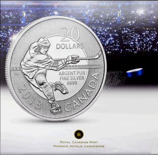 Canada 2013 $20 Hockey Coin - Fine.  9999 Silver Commemorative Coin - No Taxes photo
