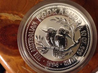 1994 10 Oz Silver Australian Kookaburra $10.  999 Coin photo
