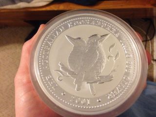 2001 $30 Australian Silver Kookaburra Kilo Coin.  999 Rare photo