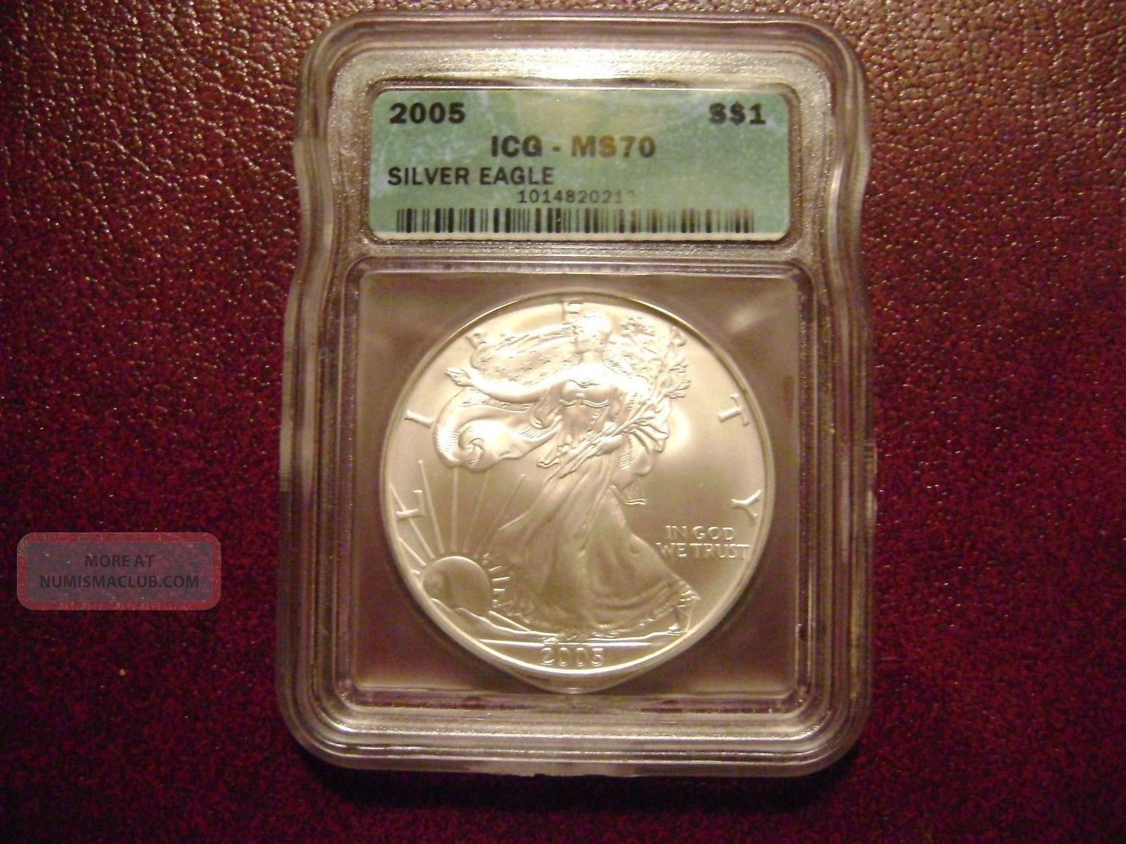 2005 Silver Eagle Ms - 70 Graded Perfect Icg Certified Ms70