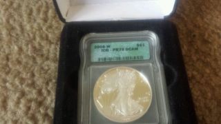 2008 W Icg Pr 70 Dcam American Eagle Silver Dollar W/box photo