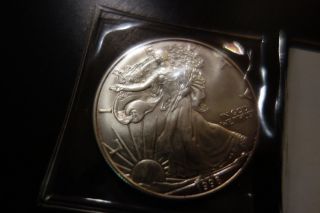 1998 American Eagle Dollar Coin 1 Oz 99.  9% Pure Fine Silver Liberty Walking photo