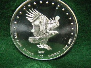 1982 Monex International Silver Eagle.  999 Fine Silver Silver Eagle Troy Ounce photo