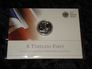 2013 Great Britain St George And The Dragon £20 Silver Coin photo