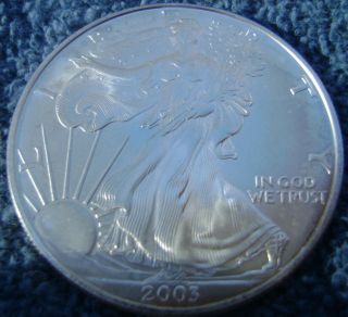 2003 United States Bu American Silver Eagle 1 Oz photo