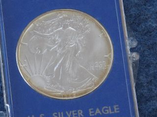 1986 American Silver Eagle Gem Brilliant Uncirculated With Display Case B7466 photo