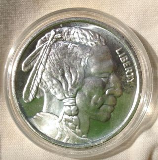 1 Oz Indian Liberty Buffalo.  999 Fine Silver Round Coin photo