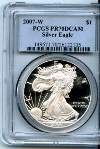 2007 W Proof Silver Eagle Pcgs Pr70 Dcam Gem photo
