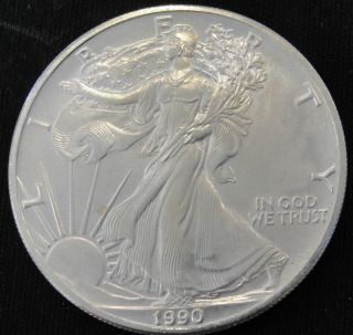 1990 American Silver Eagle Bullion Coin Key Date Investment Grade 1 Oz Silver photo