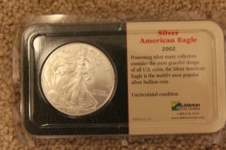 Silver Dollar American Eagle 2002 1 Oz.  Silver Uncirculated photo