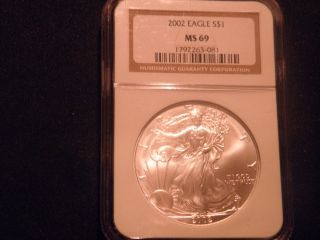 2002 American Silver Eagle Ngc Ms 69 /bonus photo