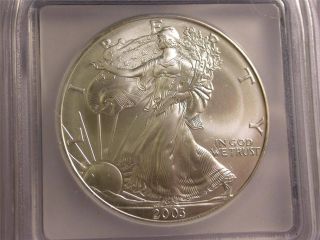 2003 Icg Ms70 Silver Eagle 1 Ounce Dollar Id P866 photo