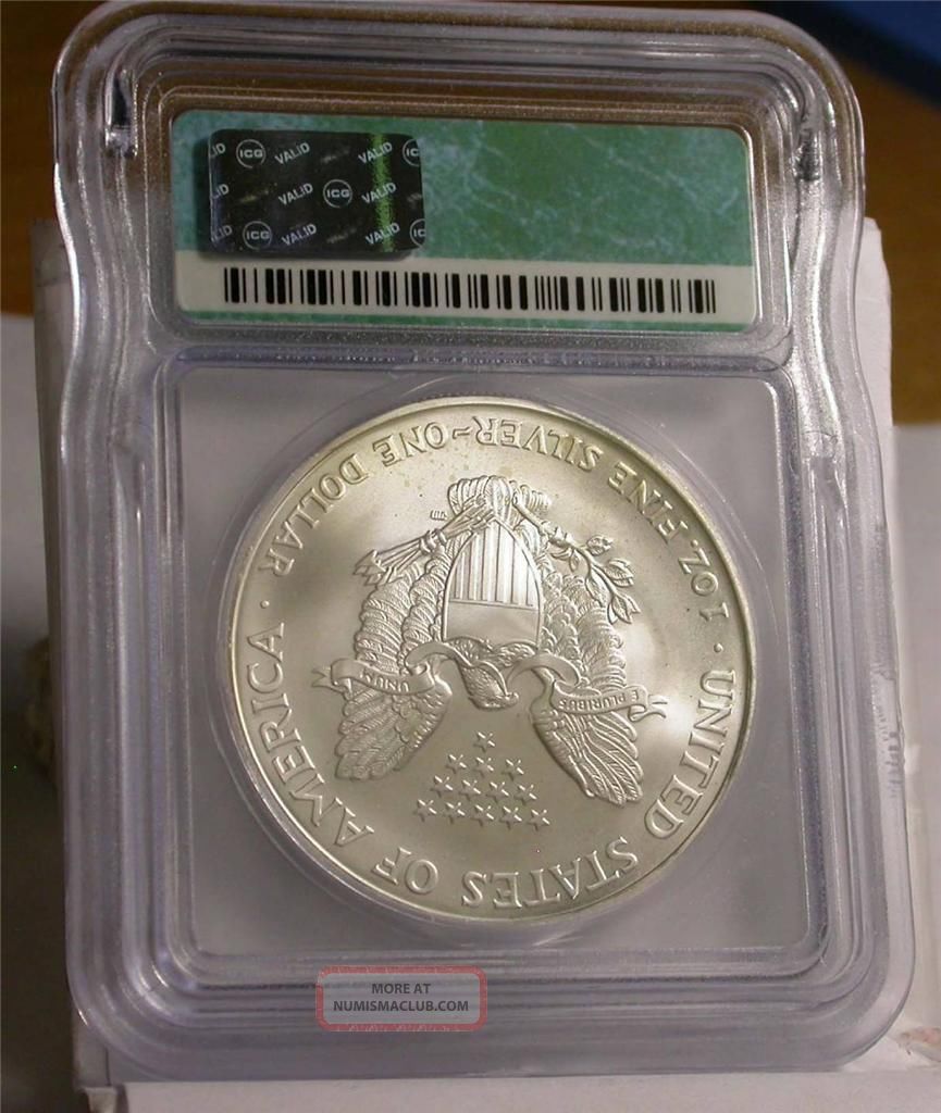 2005 Icg Ms70 Silver Eagle 1 Ounce Dollar Id P868