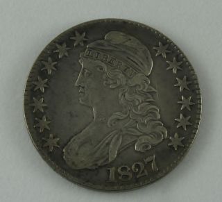 1827 Capped Bust Silver Half 50c Coin Silver Great Investment photo