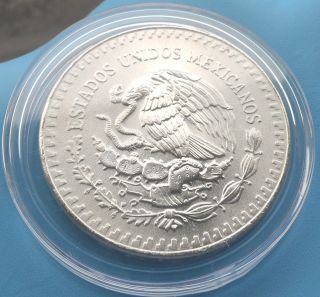 1983 1oz Silver.  999 Mexican Silver Coin 1 Onza Uncirculated photo