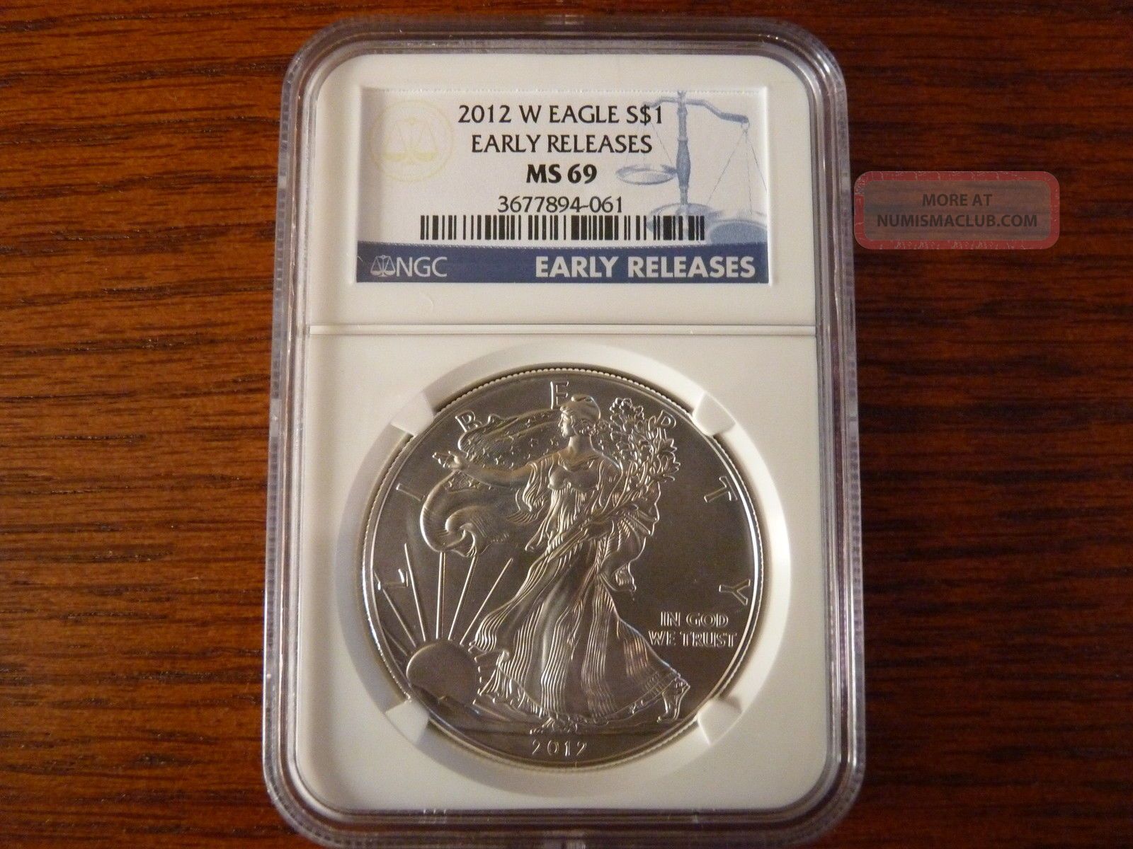2012 W Burnished Silver Eagle Early Releases Ngc Ms69