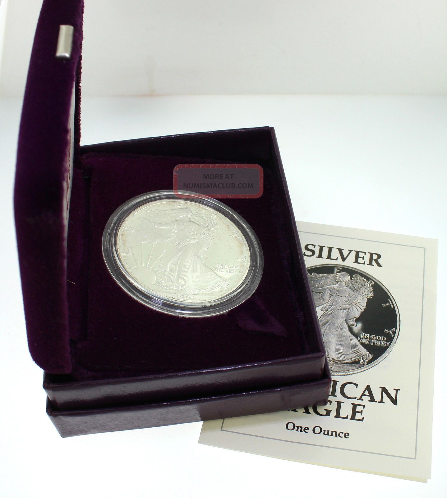 1991 Silver American Eagle One Ounce Proof Silver Bullion Coin W Box 1991-silver-american-eagle-one-ounce-proof-silver-bullion-coin-w-box