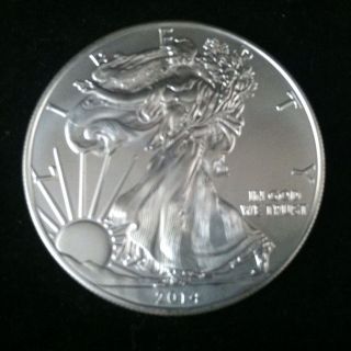 2014 American Silver Eagle 1 Oz.  999 Fine Silver Bullion & Usa 3 photo