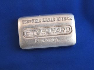 Engelhard.  999 Silver 10 Oz Ingot Bar Poured B4009 photo