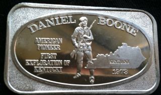 1 Oz Fine Silver Daniel Boone American Pioneer First Exploration Of Kentucky photo