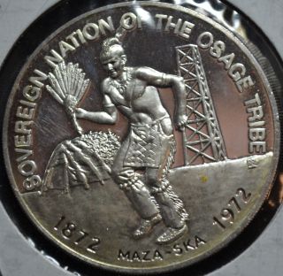 1972 - Sovereign Nation Of The Osage Tribe - 999 Fine Silver  1272 photo