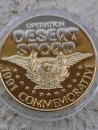Operation Desert Storm 1991 Commemorative 1 Oz.  999 Fine Silver Coin photo