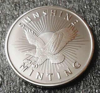 Sunshine Minting Eagle Medallion Round {unc} One Troy Ounce 999 Fine Silver Coin photo