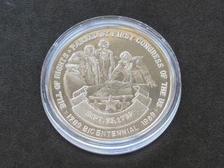 Bill Of Rights Passed Silver Art Round A9372 photo