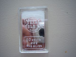 1 Texas Hold - Em Silver.  999 10 Gram photo