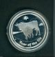 2009 Australia Lunar Year Of Ox 1 Oz.  Proof Silver Coin Box & Mintage: 5000 Silver photo 1