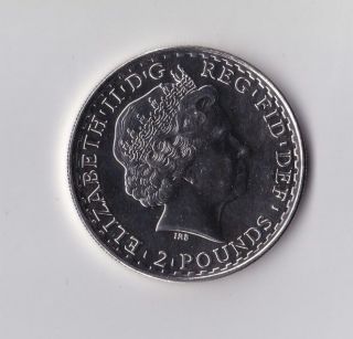 Elizabeth Ii 2005 Two Pounds Britannia One Ounce Fine Silver Coin - - Au, photo