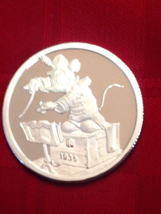 Disney Mickey Mouse Band 60 Year 1 Troy Oz.  999 Silver photo