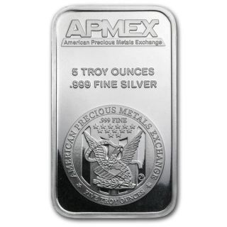 5 Oz Apmex Silver Bar - Five Ounces Of.  999 Fine Silver Shipping+insurance photo
