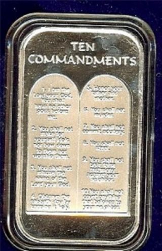 Ten Commandments Silver Bar Bible 10 Love Law God Nr @ R_ And_l Art photo