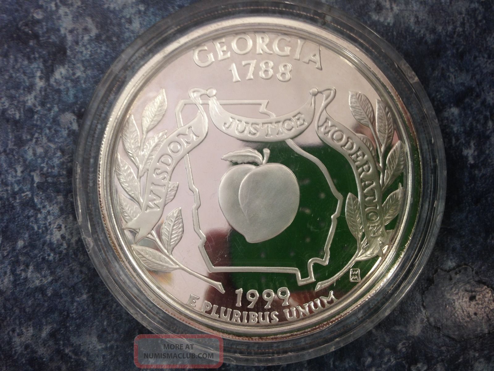1999 2oz Silver State Quarter Giant Proof From Washington