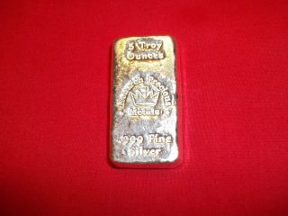 5 Troy Ounce.  999 Fine Silver Monarch Precious Metals Bar. photo