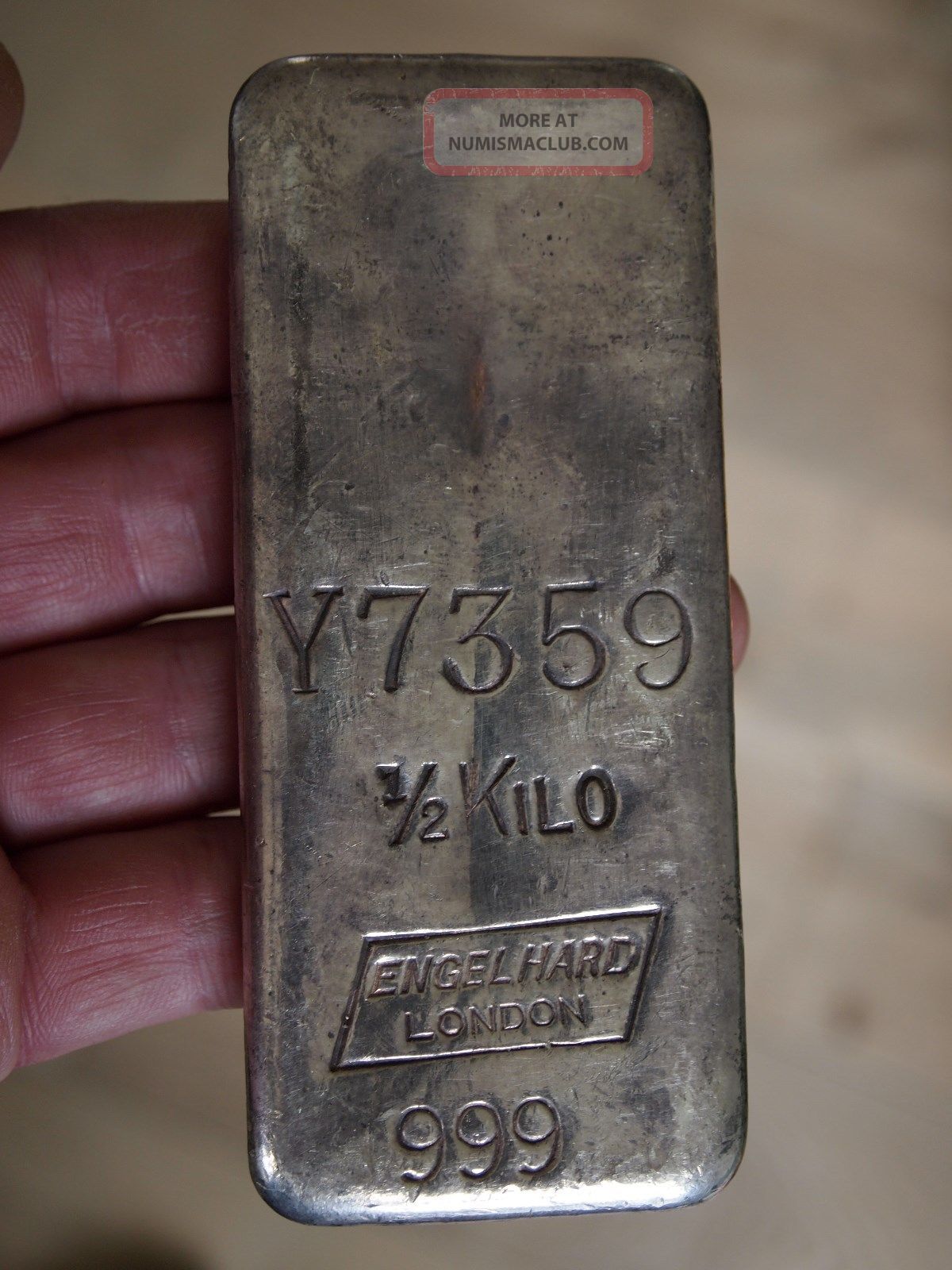 Engelhard London Kilo Old Pour Silver Bar 999 1000 Rare