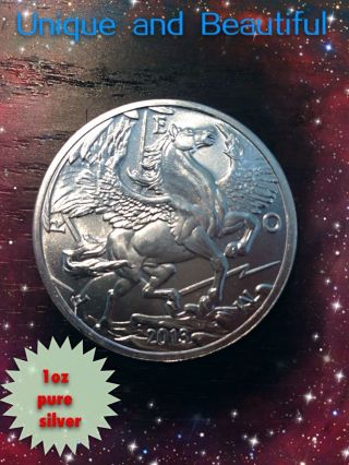 1oz Pegasus.  999 Pure Silver Round | Design | Uncirculated photo