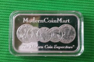 1 Oz.  999 Silver Bar.  Modern Coin Mart,  In Hard Plastic Case photo