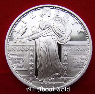 Solid Silver Round 1 Troy Oz Lady Liberty American Flying Eagle.  999 Proof - Like photo