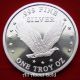 Solid Silver Round 1 Troy Oz Lady Liberty American Flying Eagle.  999 Proof - Like Silver photo 2