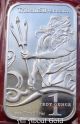 Solid Silver Bar 1 Troy Oz Neptune Trident.  999 Bullion Mirror Face Bu Silver photo 4